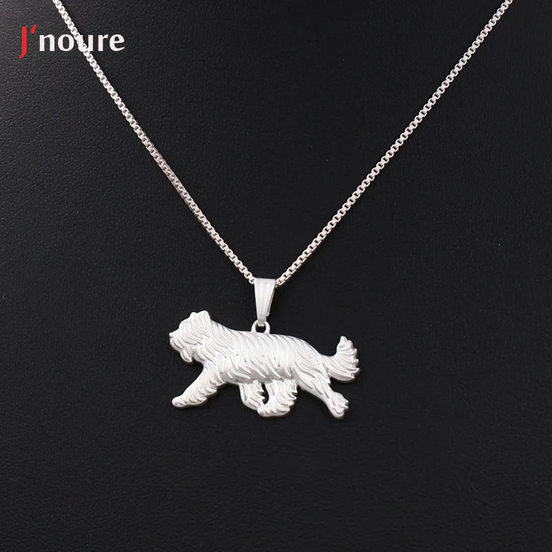 J'noure Fashion Jewelry Of Briard Movement Pendant Necklaces Metal Alloy Cute Snake Chain Animal Dog Necklace Gifts Women A121 |