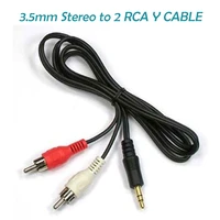 aux audio line cable 1m 3 5mm stereo to 2 rca y cable for pc dvd tv vcr speakers camera video audio cable cord
