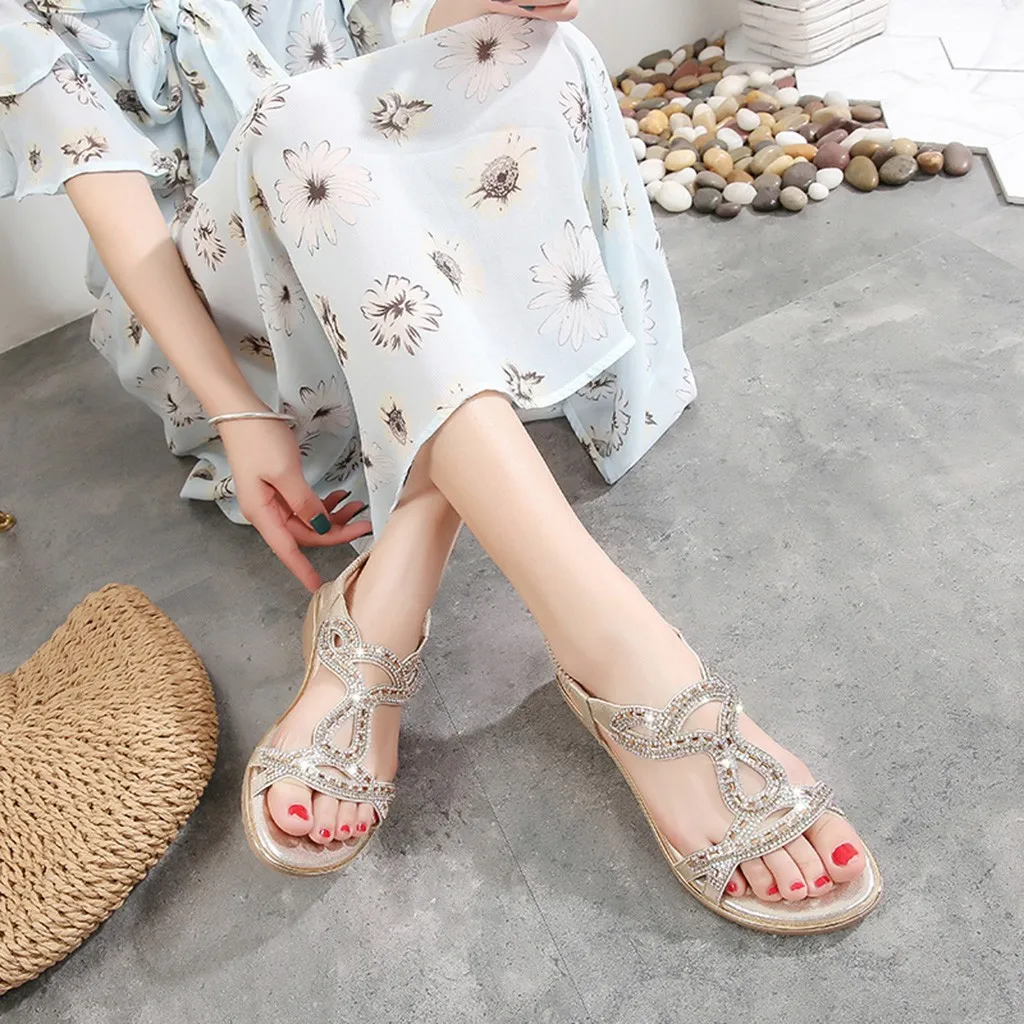 SAGACE/богемные сандалии женская обувь с кристаллами в богемном стиле пляжная на