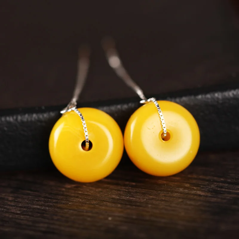 100% Sterling-Silver Color -Jewelry Dangle Earrings Blank 8mm Cabochon for Diy Earrings Jewelry Accessories