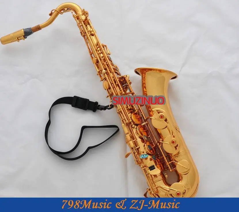 Золотой C мелодия саксофон Sax High F# Абалон ключи Бесплатный чехол