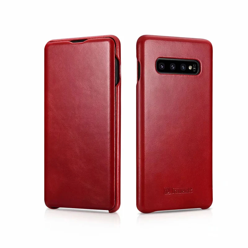 Роскошный деловой чехол из натуральной кожи в стиле ретро для samsung Galaxy S8, S9, S10 Plus, S10e, Note 9, 8, Fundas, откидная крышка, оболочка - Цвет: Красный
