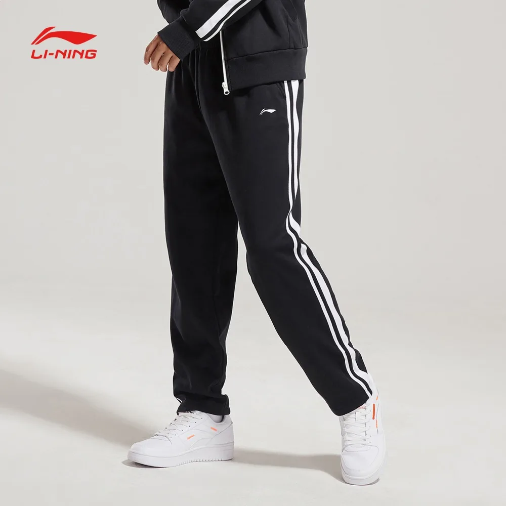 Модные спортивные штаны Li Ning унисекс 82% хлопок 18% полиэстер удобные с подкладкой