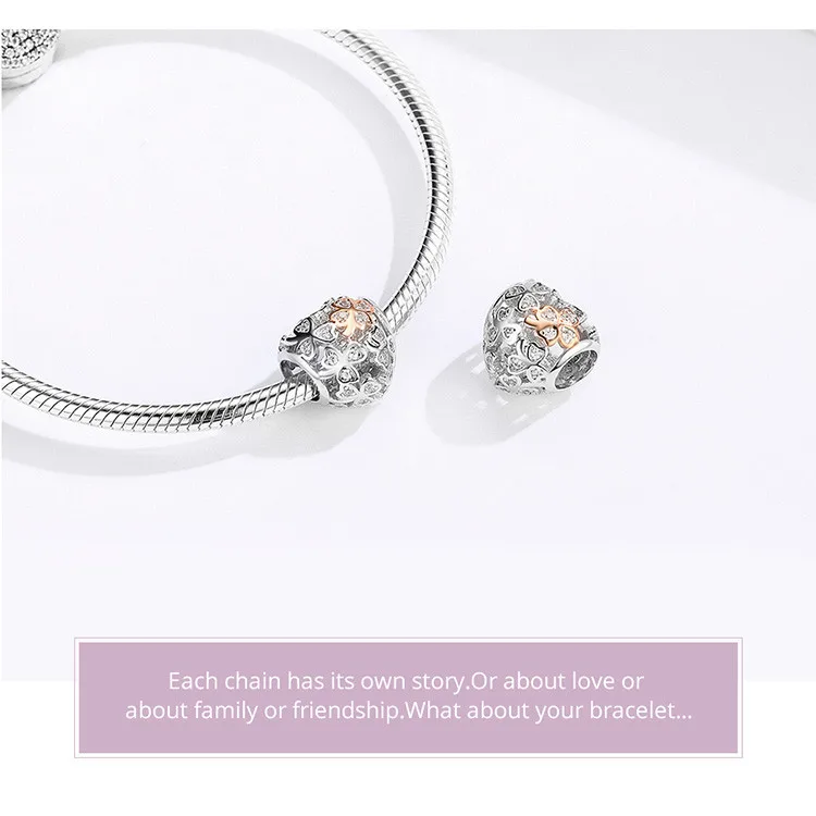 Браслет Pandora, серебро 925,, CZ, птица, хвост русалки, звезда, амулеты, клевер, поцелуй, зажим, розовое сердце, бусины для изготовления ювелирных изделий