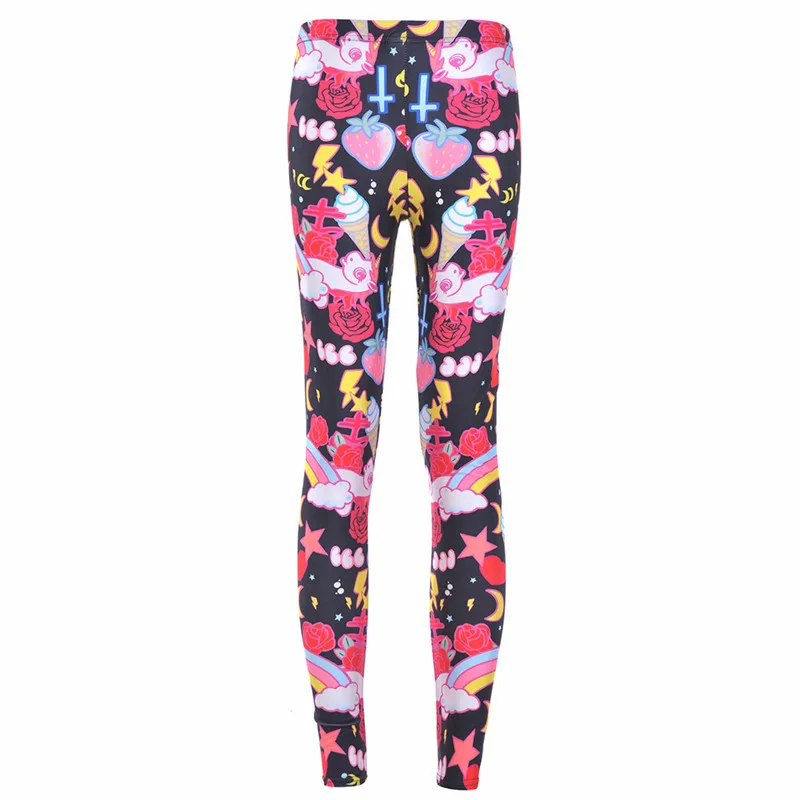 Прямая поставка леггинсы для фитнеса с принтом женские KAWAII LEGGINGS цифровая печать