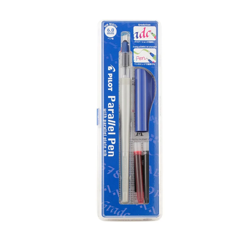 6.0mm Blue 1 шт., авторучка Pilot Parallel, авторучка, Готическая, арабская каллиграфия, с 12 цветными чернильными картриджами, FP3-SS, дизайн, готический шрифт - Цвет: 6.0mm Blue