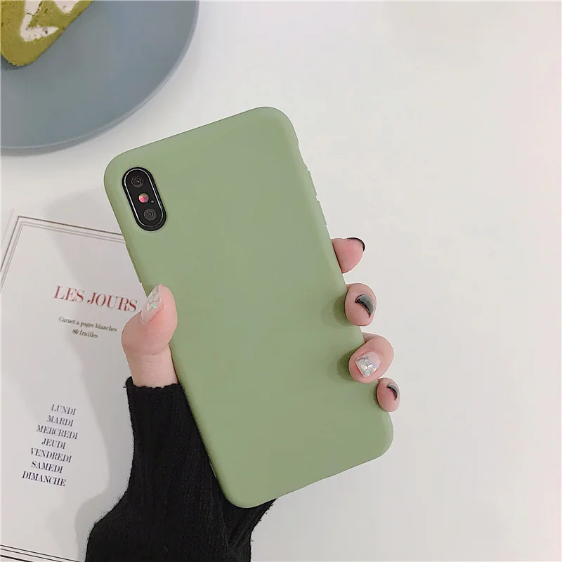 Ультратонкий простой чехол 11 Pro для iphone xs max x xr Силиконовые Мягкие Матовые чехлы