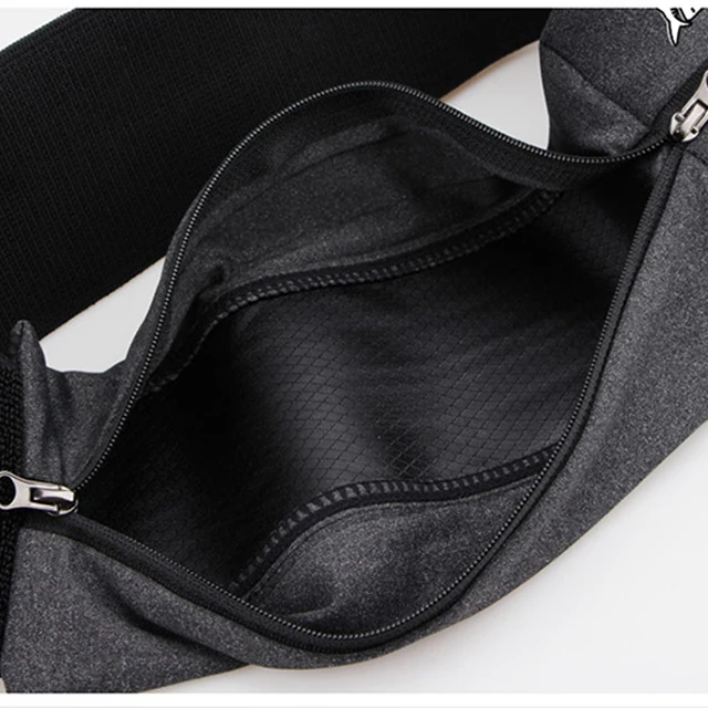 QUESHARK Pro Reflective Elastic Waistband Sport Bag Double Zipper Pocket Running Gym Yoga Waist Belt Pack Phone Wasit Wallet Bag 4