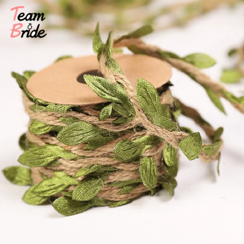 

Имитация зеленых листьев 5 м, плетеная пеньковая веревка «сделай сам», свадебное украшение на день рождения и свадьбу, ротанговый подарок, ф...