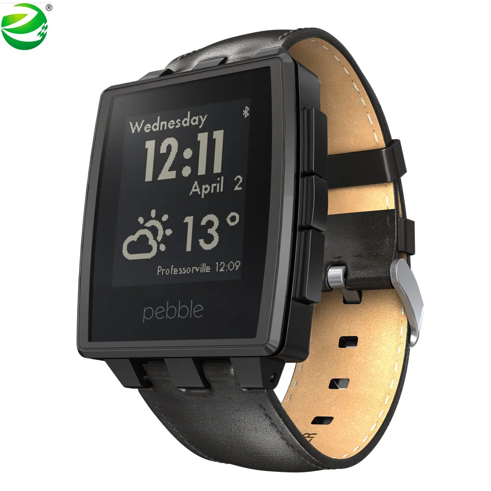 Черный ZycBeautiful для Pebble стали многофункциональные умные часы для Pebble спортивные часы 5-ATM водонепроницаемые умные часы - Цвет: Черный