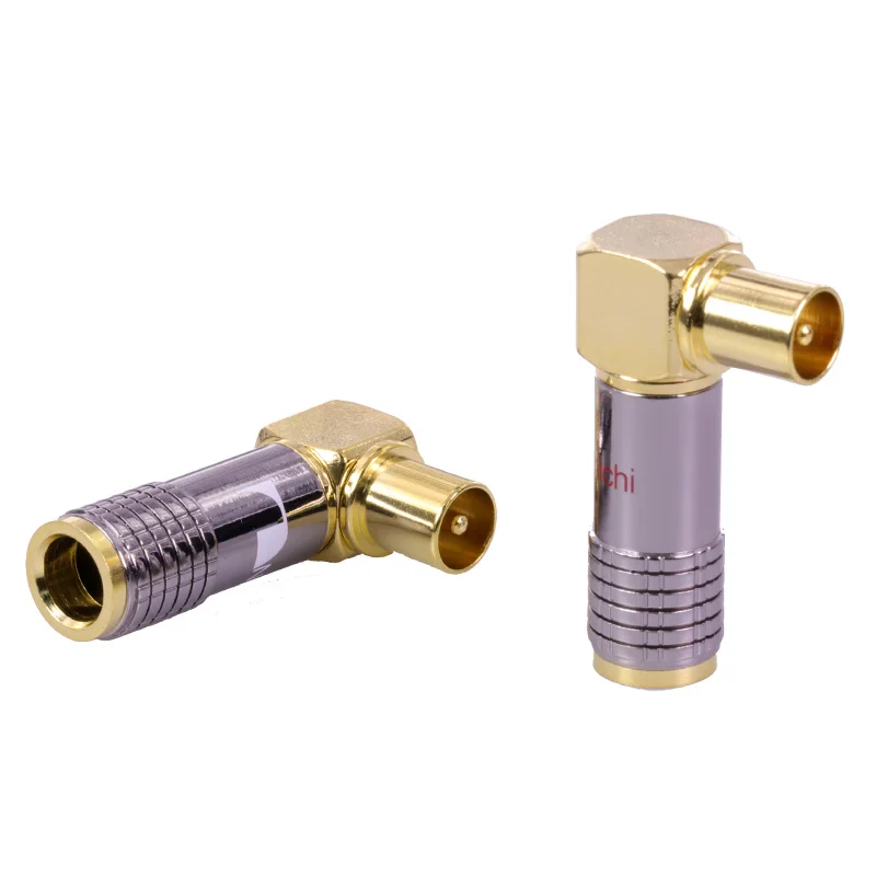 8pcs/4pairs Excellent DVB-T TV PAL Male Plug Right Angle Wire Connector Soldering 90 Degree Elbow | Обустройство дома