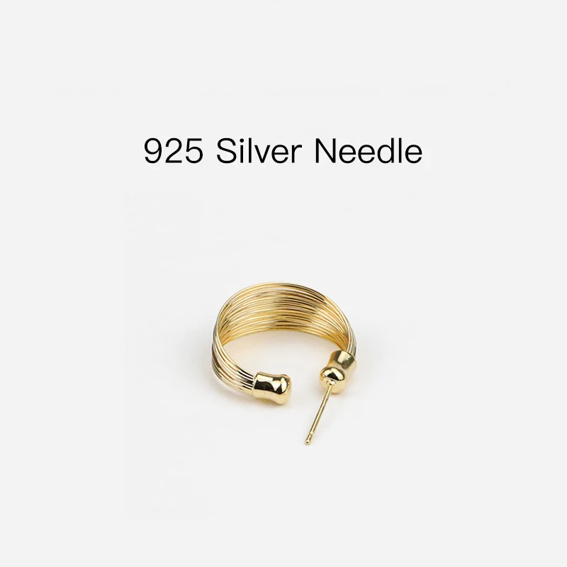 Женские массивные серьги гвоздики GWACC золотистые металлические оригинальные