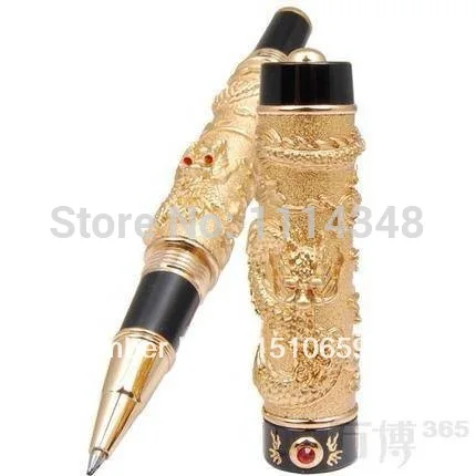 Jinhao Китайский дракон роскошная шариковая ручка Loong золотая Basso-relievo средний