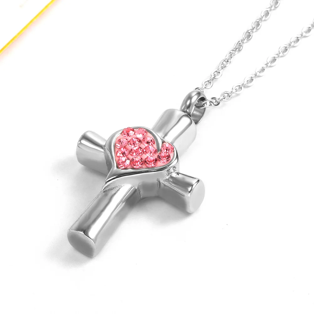 Urn ожерелье для праха сердце крест Кремация классический стиль Хрустальный