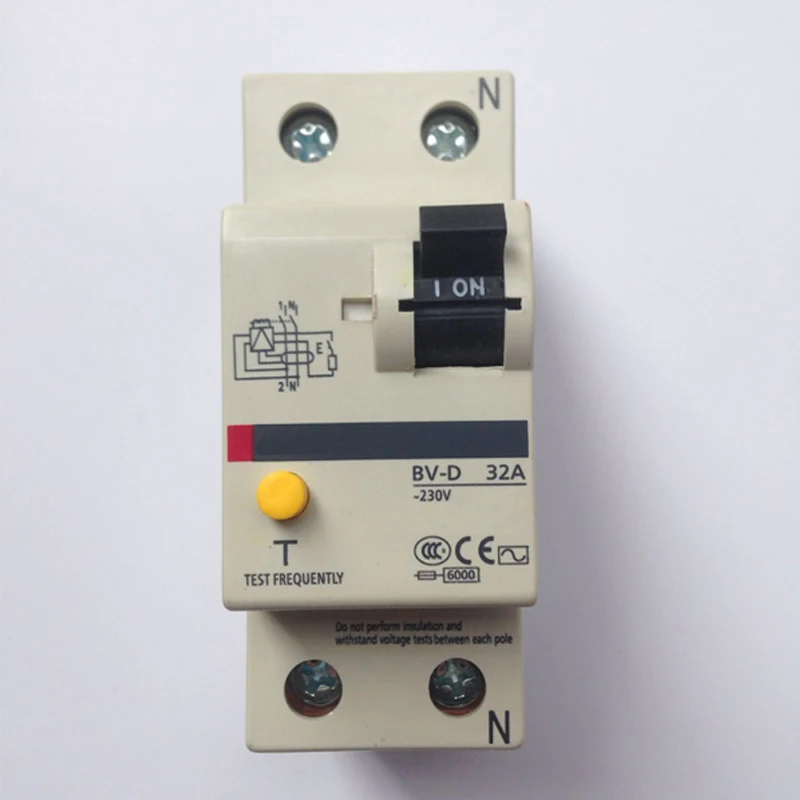 6A 10A 16A 20A 25A 32A 40A 50A 63A BV D 2P/4P миниатюрный флуоресцентный выключатель тока