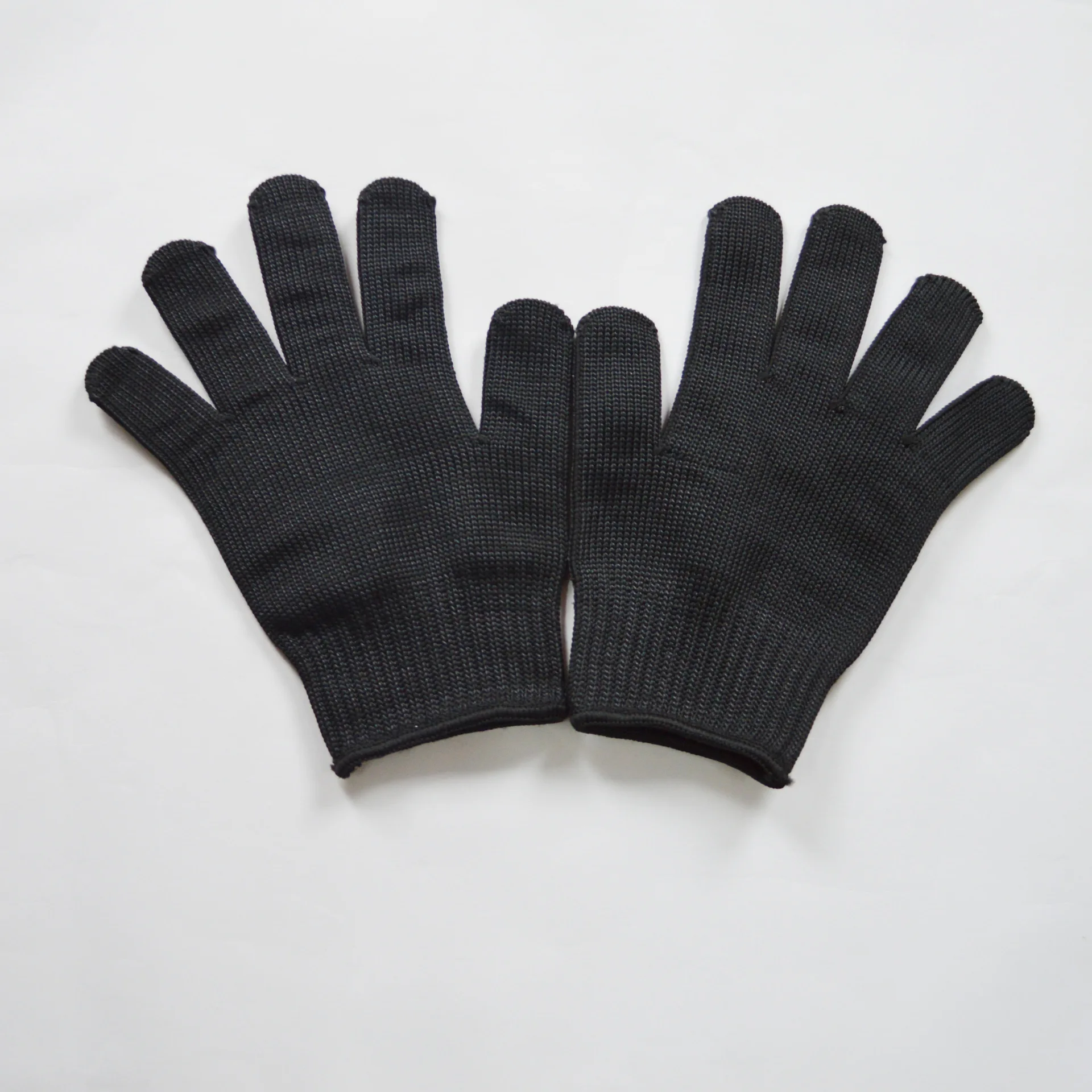 Black 1/пара, безопасные рабочие перчатки, 5 класс, устойчивые к порезам, защитные перчатки, проволока из нержавеющей стали, для мясника, рабочие, анти-режущие перчатки, черные - Цвет: Black