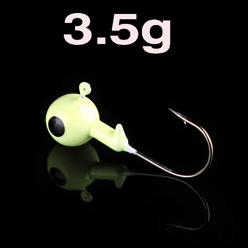 Luminous Рыболовные крючки Hennoy, 5 шт./партия, 1,75 г, 2,5 г, 3,5 г, 5 г, 7 г, 10 г, 12 г, 14 г, светящиеся в темноте, свинцовые крючки - Цвет: Luminous