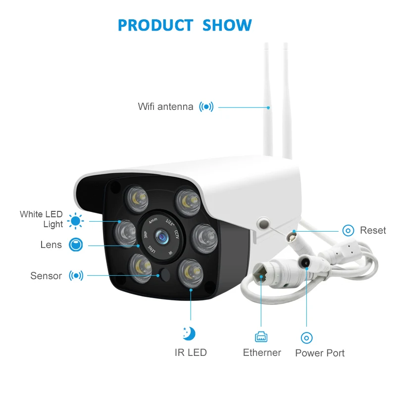 IntenerGic наружная Wifi ip камера 1080P IP66 Водонепроницаемая беспроводная безопасности ИК