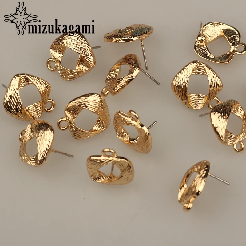 Металлический коннектор для сережек сделай сам из цинкового сплава с квадратным