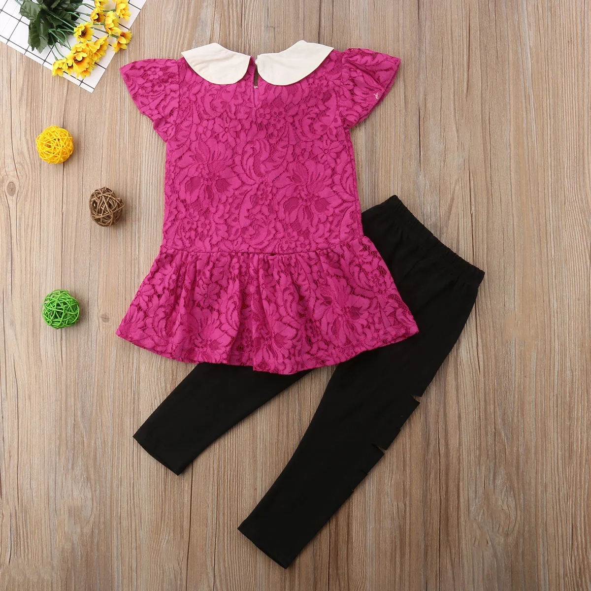 Детская одежда для маленьких девочек кружевная футболка с круглым воротником и