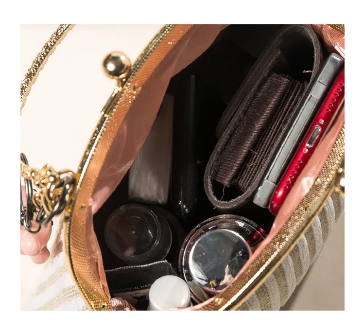 Vintage Ladies Shoulder Bags Bear Pendant Chain Crossbody Metal Handle Large Capacity Handbag For Women Striped Girls Bag | Багаж и сумки
