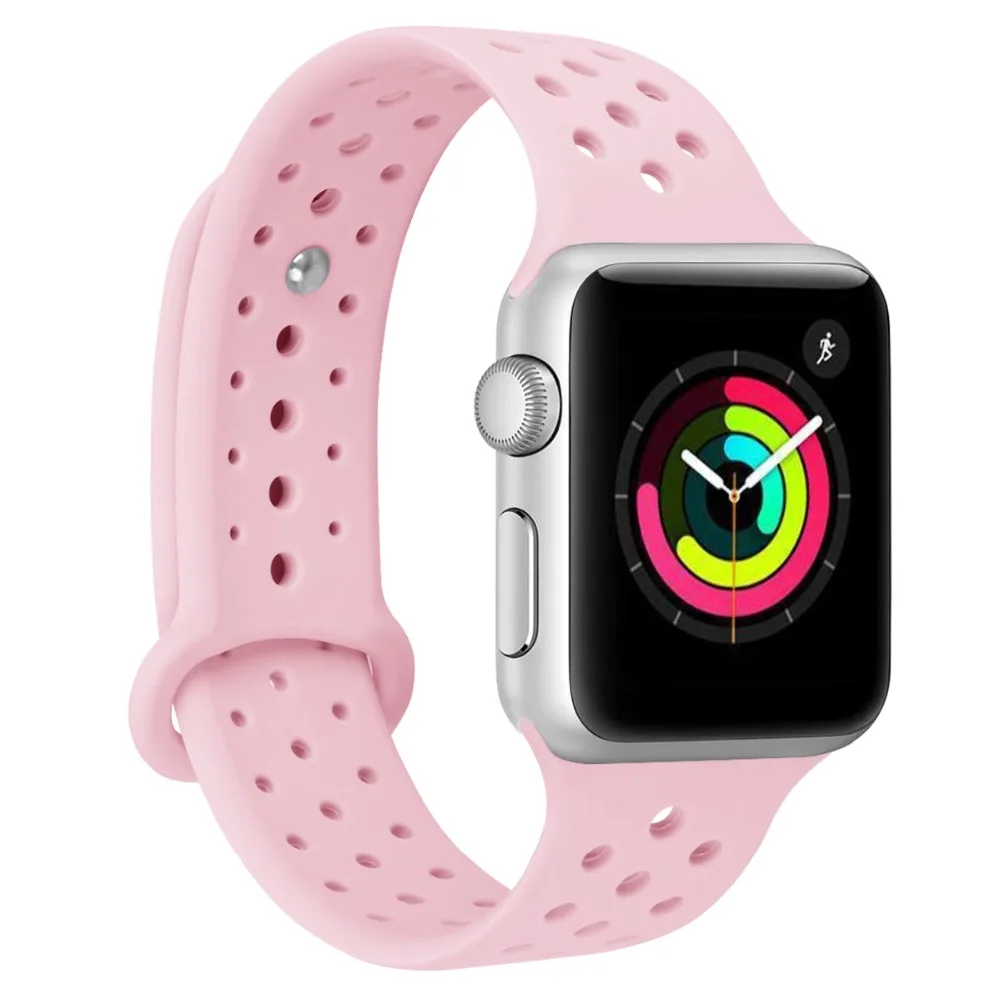Спортивный силиконовый ремешок для часов Apple watch 42 мм 38 40/44 correas iwatch 4/3/4 2/1 браслет