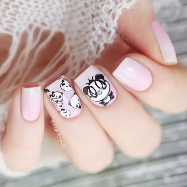 1 шт BORN PRETTY Cute Panda Дизайн ногтей шаблон штамповочных плит прямоугольная маникюрная пластина с изображениями для нейл-арта BPX-L015