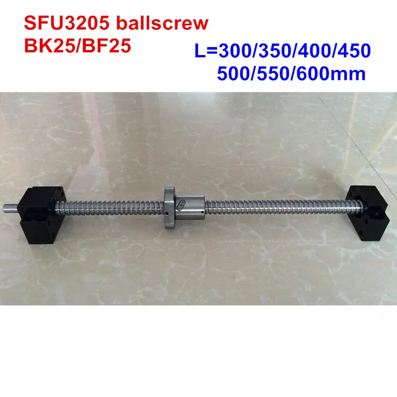

SFU3205 - 300 350 400 450 500 550 600 мм шариковый винт с конца обработанные + BK25/BF25 Поддержка ЧПУ части