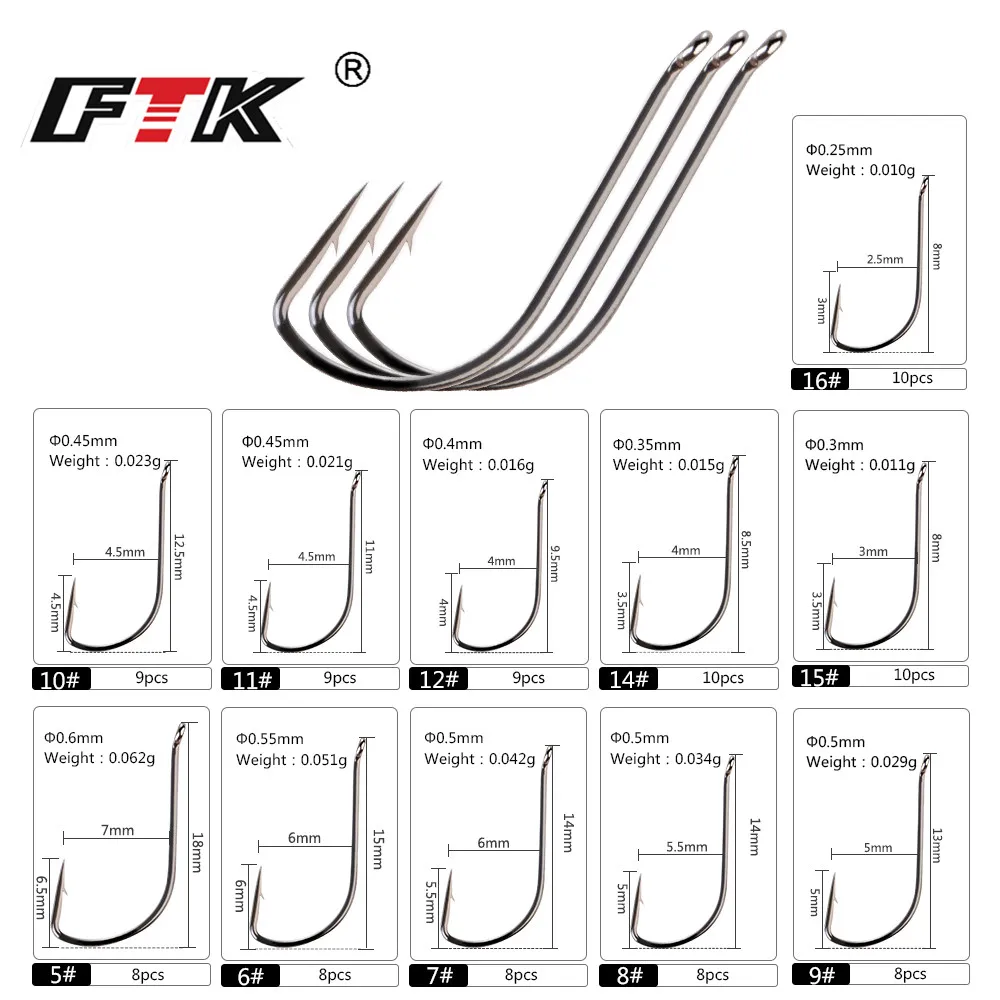 FTK 8-10pcsFishing крючки 2-22# SODE и IDUMEZINA из высокоуглеродистой стали, колючая карпа, рыбалка, один крючок, озеро, река, peche