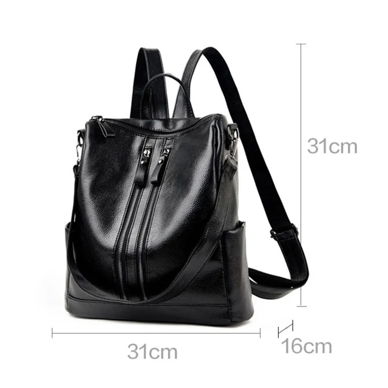 

DICEVALM Women Backpack Female Leather Black Zipper School Bags For Teenage Girl 2019 Fashion Small Bagpack Mochila Shoulder Bag