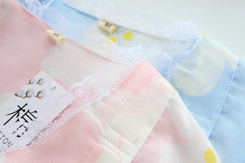 Хлопок марлевые женские пижамы с длинным рукавом v-образным вырезом Pijama Mujer Весна и Лето Свободное кимоно сексуальная пижама комплект для сна