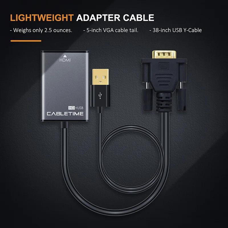 Адаптер vgatetime VGA HDMI с USB кабелем питания адаптер Vga M F 1080P 60 Гц для MacBook HDTV проектора