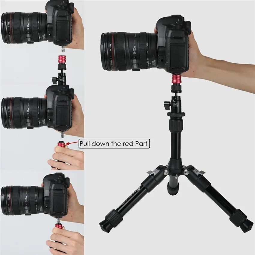 Держатель для камеры DSLR светодиодный мини шаровой головкой со съемной пластиной