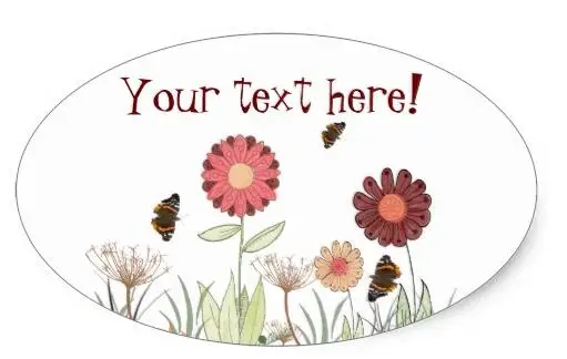

1.5inch Flowers in a summer meadow on white oval sticker