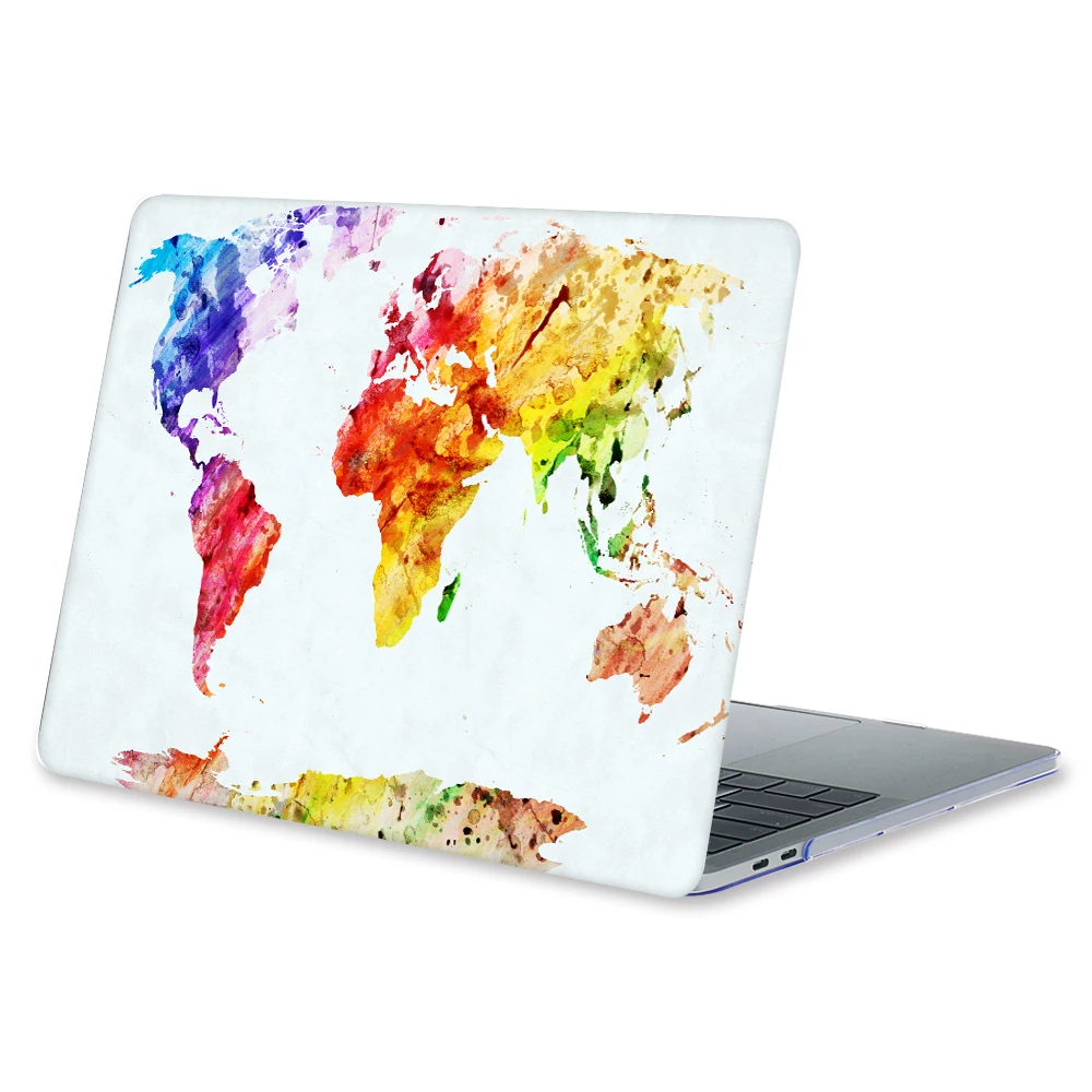 Для Macbook 12 &quotPro 13 15 retina чехол карта мира принт Plactis жесткий для нового Pro Touch bar Air A1932