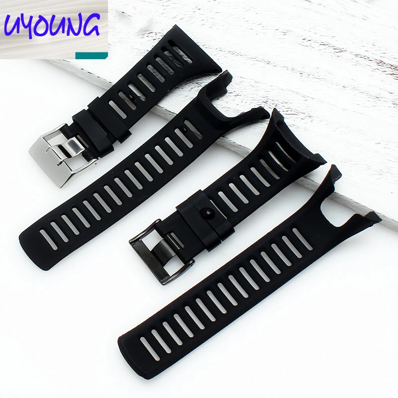 

UYOUNG Silicone watch band with the soft black glue of the AMBIT series 1/2/3 of the sono SUUNTO