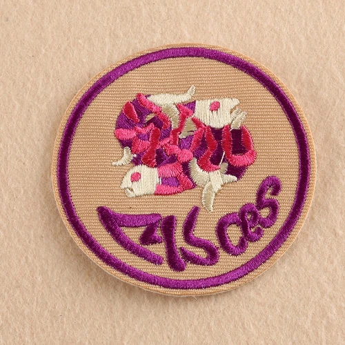 Новинка модный дизайн 12 знаков зодиака нашивки с железной вышивкой аппликации