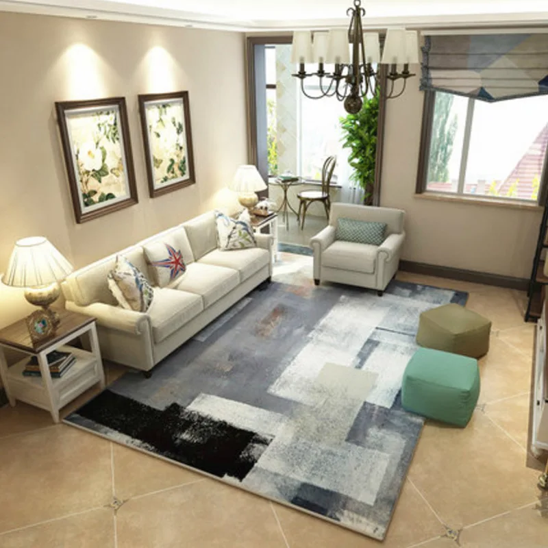 Большой Прямоугольный Коврик для гостиной декоративный мягкий ковер красочный