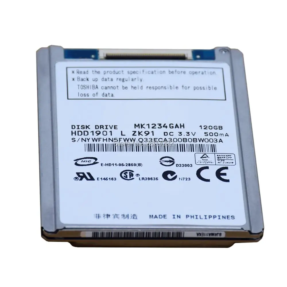 

NEW 1.8" HDD CE/ZIF 120GB MK1234GAH HARD DISK DRIVE FOR sony sr68e XR150 XR100XR550 JVC HD 550 HD650 REPLACE mk8034GALmk1214gah