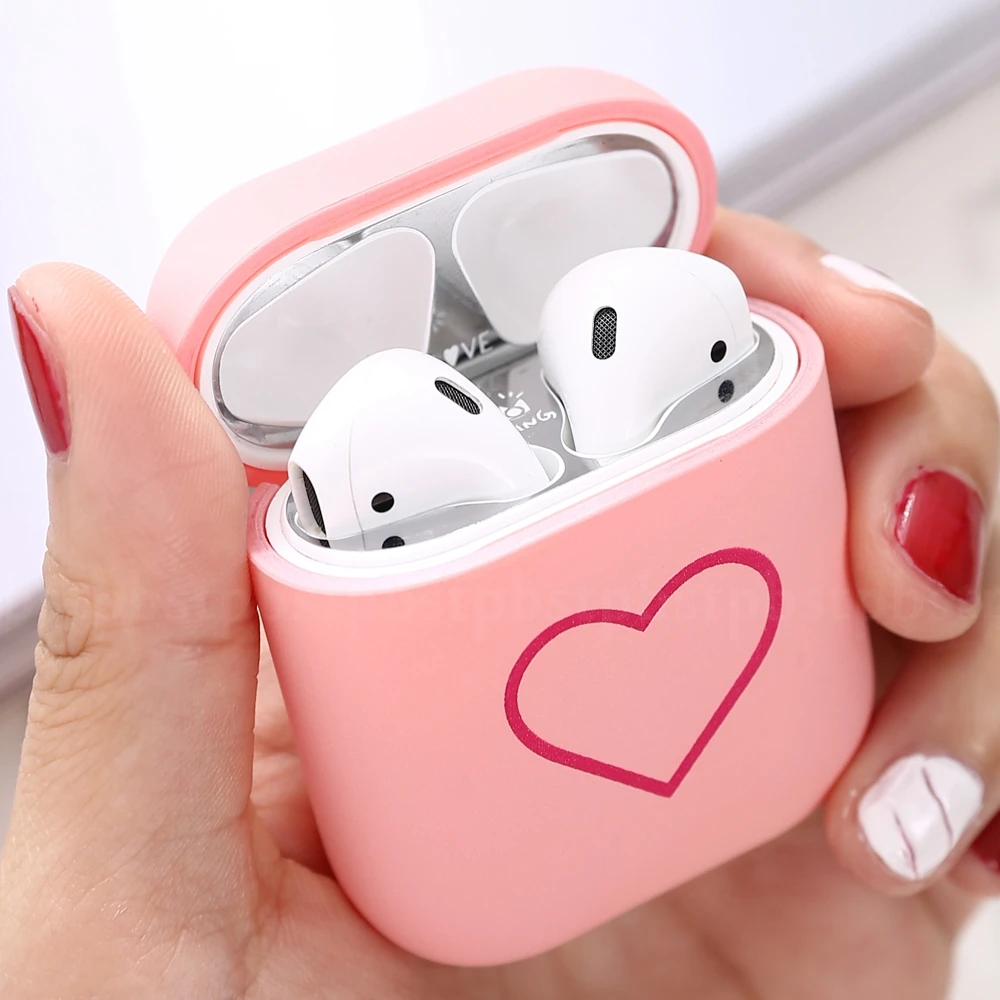 Чехол для беспроводных наушников Airpods 2 1 с любовным сердцем защитный чехол Bluetooth