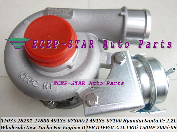 TF035 28231-27800 49135-07301 28231 27800 49135-07302 2823127800 Turbo для HYUNDAI Santa Fe 2005-09 D4EB D4EB-V л CRDi л.с.