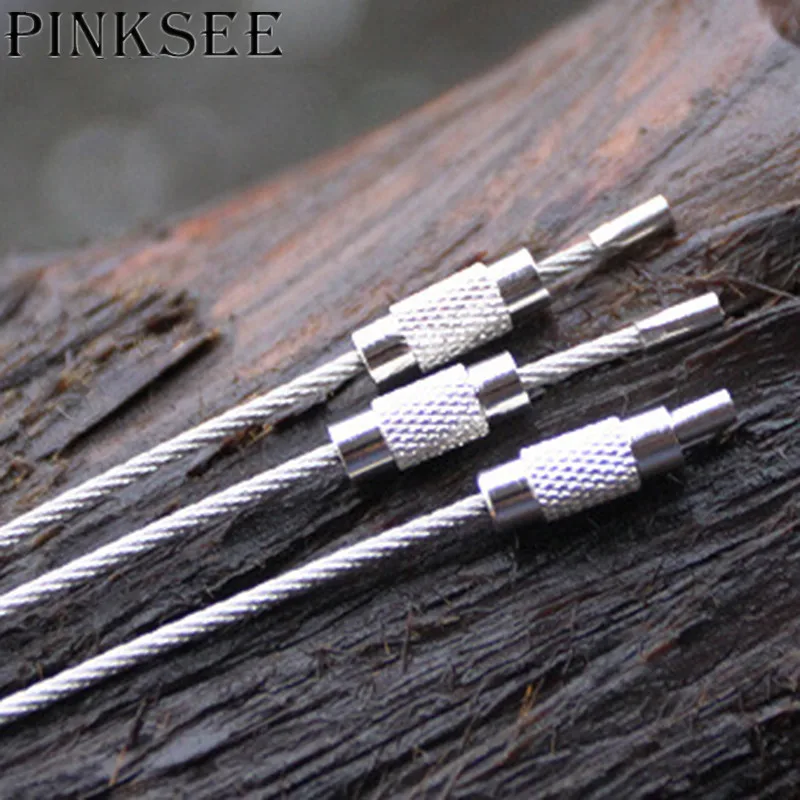 PINKSEE 10 шт./лот проволока из нержавеющей стали брелок трос держатель для ключей
