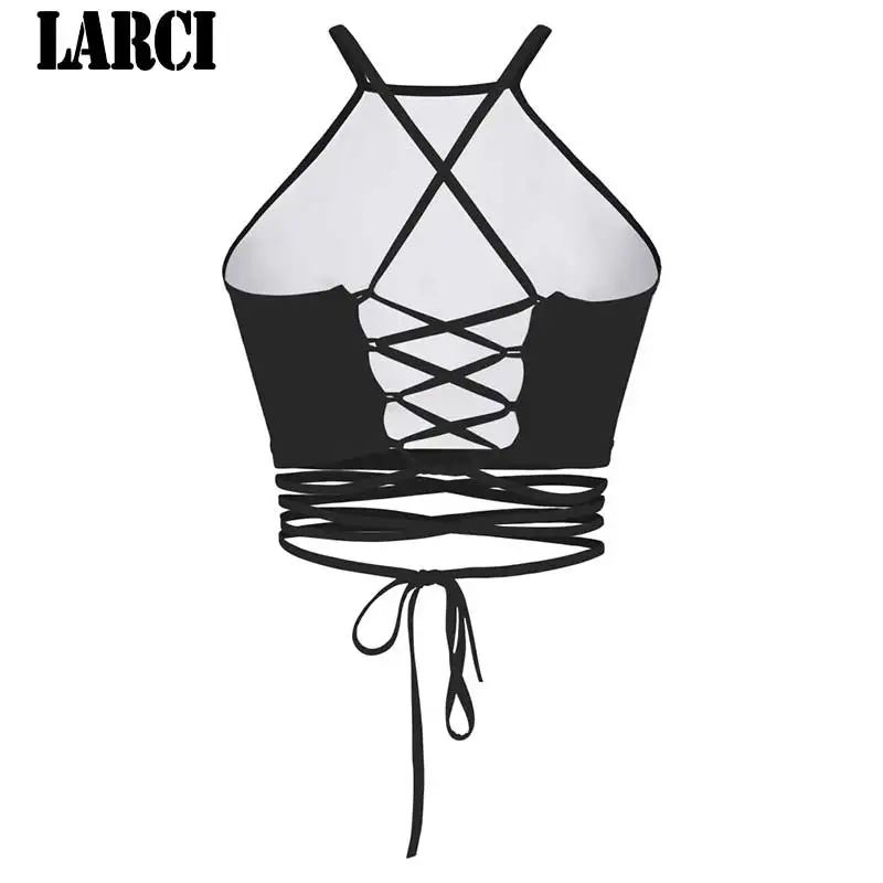 LARCI 2018 г. летние пикантные женские топы Для женщин без рукавов ремни майка