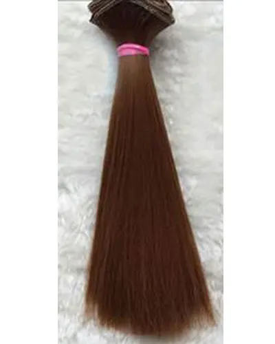Brown Новинка, парик для куклы, чистые разноцветные волосы, 15 см* 100 см, 1 шт., 1/3, 1/4, прямые волосы для BJD, DIY аксессуары, детские игрушки, хаки, черный - Цвет: Brown