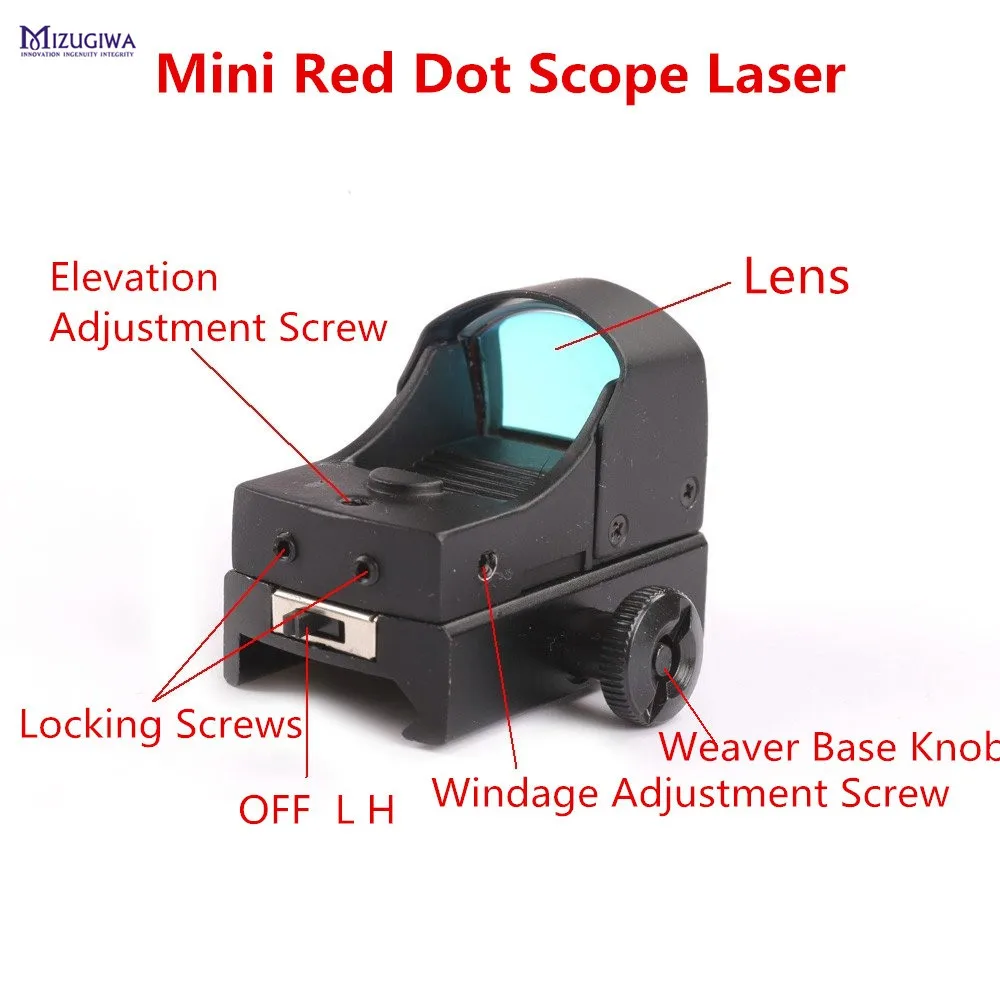 Мини-рефлекс красный зеленый точечный лазерный прицел оптика зрение
