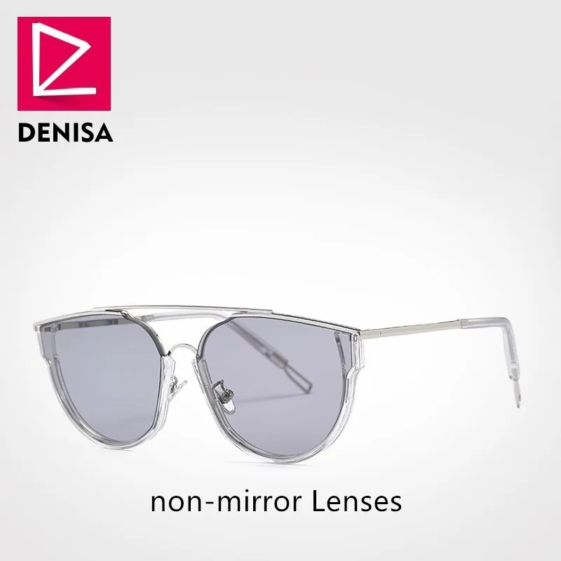Gray non-mirror Lens DENISA новые авиационные Зеркальные Солнцезащитные очки Мужские модные ретро солнцезащитные очки Женские водительские очки UV400 piloot солнцезащитные очки для мужчин G31066 - Цвет линз: Gray non-mirror Lens