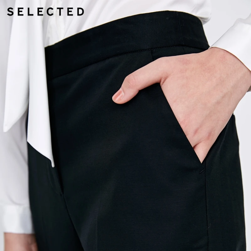 Отборные женские зауженные укороченные брюки из смеси хлопка S | 418414512 Женская