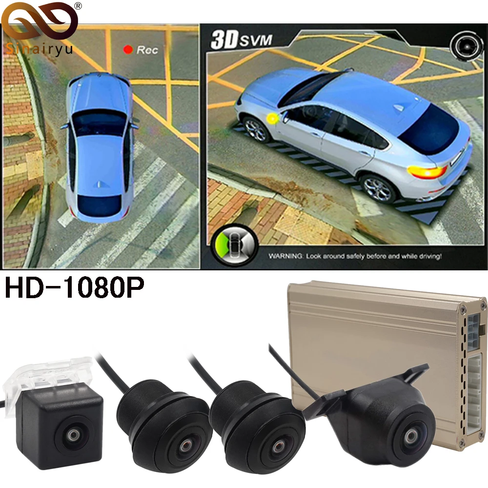 HD 1080P Автомобильный 3D 360 Surround View Bird Panorama DVR видеорегистратор с 4 камерами. 25 моделей