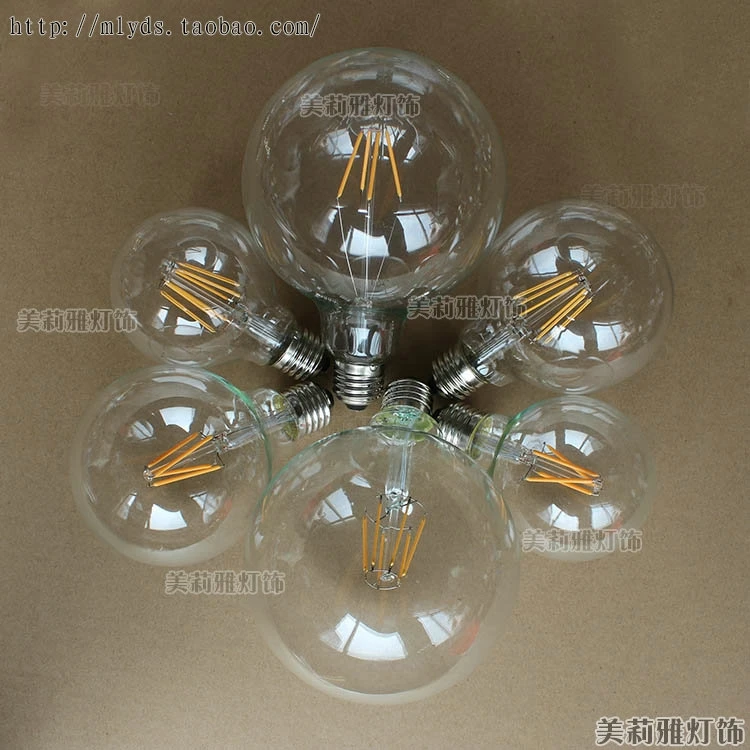 Светодиодсветодиодный винтажная лампа Эдисона G80 G95 G125 4 Вт|ampoules decoratives|edison lamp