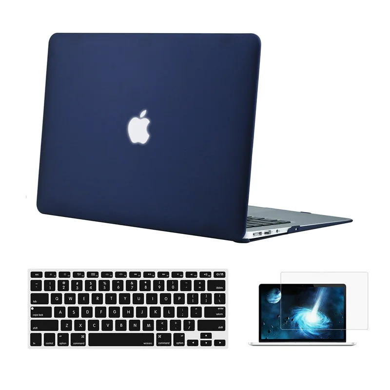 Твердый чехол MOSISO для ноутбука Macbook Pro 13 Touch Bar A1706 A1708 A1989 Mac Air 13 дюймов чехол для ноутбука - Цвет: Navy Blue